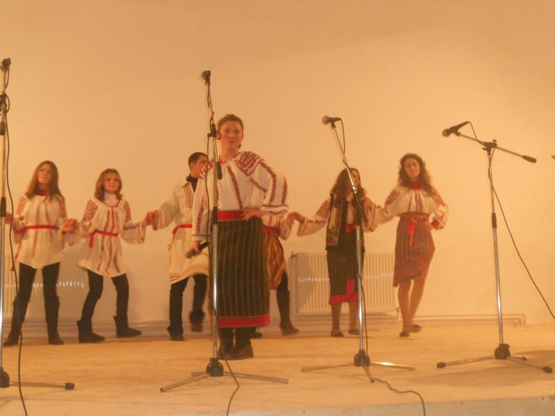 Ansamblul ,,Doina Costestilor" la deschiderea Caminului Cultural Rachiti